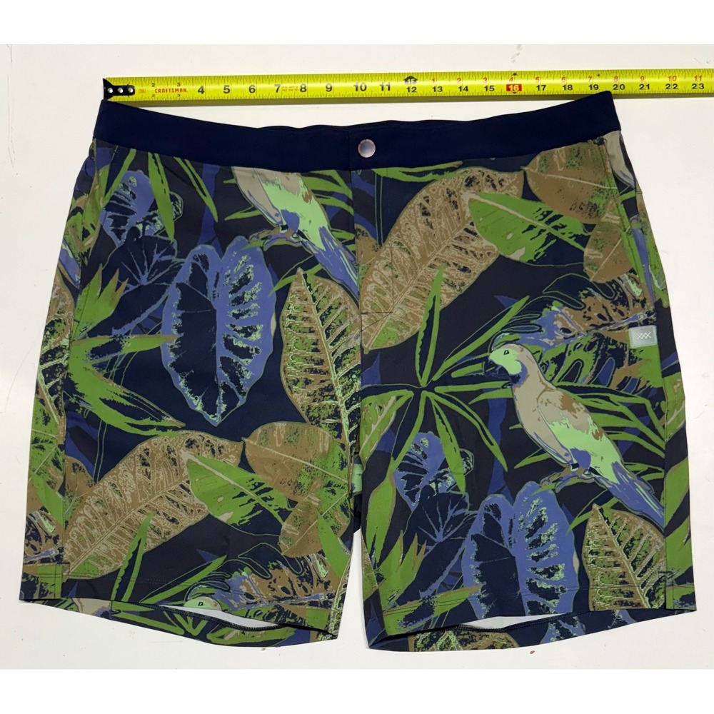 Rhone Barrier Swim Short XXL Tropical Floral Green Blue Parrot 101560-961 NEW